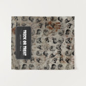 ハロウィーンテーブルのバナつるーをトリックまたは処理 タペストリー (正面(横))