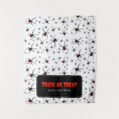 ハロウィーンテーブルのバナつるーをトリックまたは処理 タペストリー (正面)