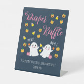 ハロウィーンテーマおむつラッフルダークブルーサイン 台座サイン (正面)