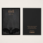 ハロウィーンテーマこうもりイヤリング表示カード (正面&裏面)