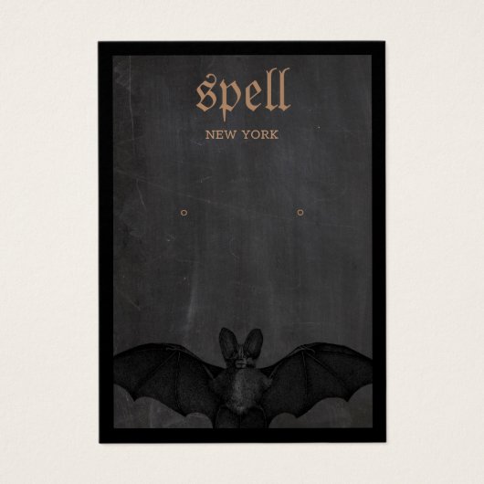 ハロウィーンテーマこうもりイヤリング表示カード (正面)