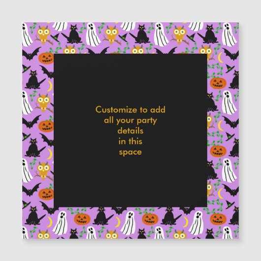 ハロウィーンテーマコラージトスパターンパープル (正面)