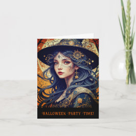 ハロウィーンテーマタトートウィッチパーティの招待状 カード