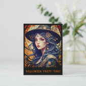 ハロウィーンテーマタトートウィッチパーティの招待状 ポストカード (スタンド正面)