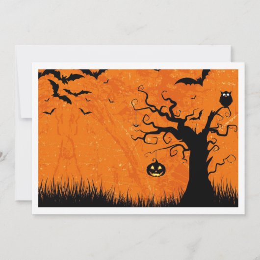 ハロウィーンテーマフォトウェディング日付を保存 招待状 (裏面)