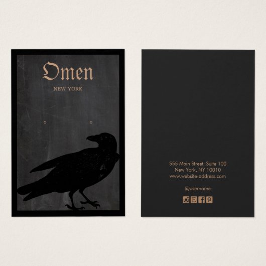 ハロウィーンテーマブラッククロウイヤリングディスプレイカード (正面&裏面)