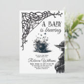 ハロウィーンテーマベビーはブルーイングブラックベビーシャワー 招待状 (スタンド正面)