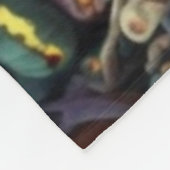 ハロウィーンテーマ不気味おもしろいアート フリースブランケット (角)