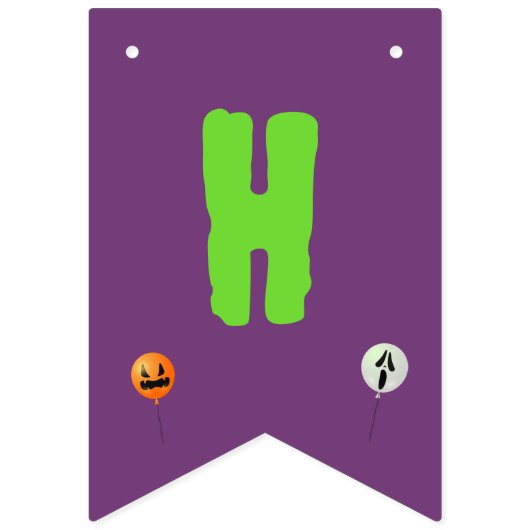 ハロウィーンテーマ子供の誕生日パーティー バンティングフラッグ (第2の旗)