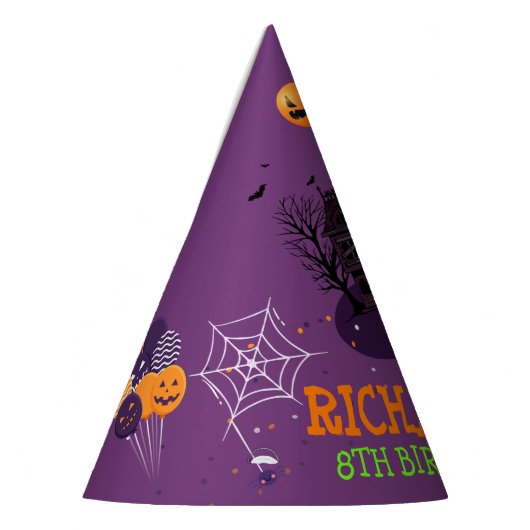 ハロウィーンテーマ子供の誕生日パーティー パーティーハット (左)