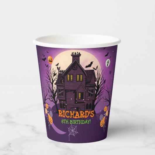 ハロウィーンテーマ子供の誕生日パーティー 紙コップ (正面)