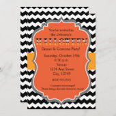 ハロウィーンディナーコスチュームパーティーシェブロン招待状 招待状 (正面/裏面)