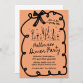 ハロウィーンディナーパーティの招待状 招待状 (正面/裏面)