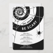 ハロウィーンディナー/ドリンクメニュー |黒と白 招待状 (正面)