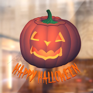 ハロウィーンデカールパーソナライズされたカボプキンウィンドウデカール ウィンドウサイン