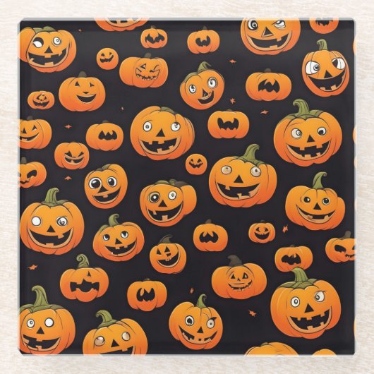 ハロウィーンデコールデザイン ガラスコースター (正面)