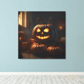 ハロウィーンデコールデザイン キャンバスプリント (インサイチュ (ウッドフロア))