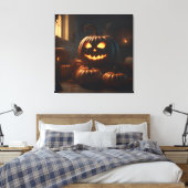 ハロウィーンデコールデザイン キャンバスプリント (インサイチュ (寝室))