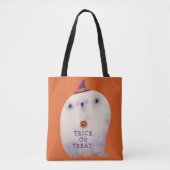 ハロウィーンデコールトリックまたはトリートカワイイ不気味幽霊 トートバッグ (正面)