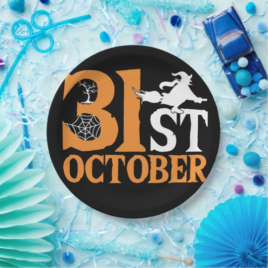 ハロウィーンデザインタイポグラフィヴィンテージ ペーパープレート (パーティー)