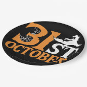 ハロウィーンデザインタイポグラフィヴィンテージ ペーパープレート (アングル)