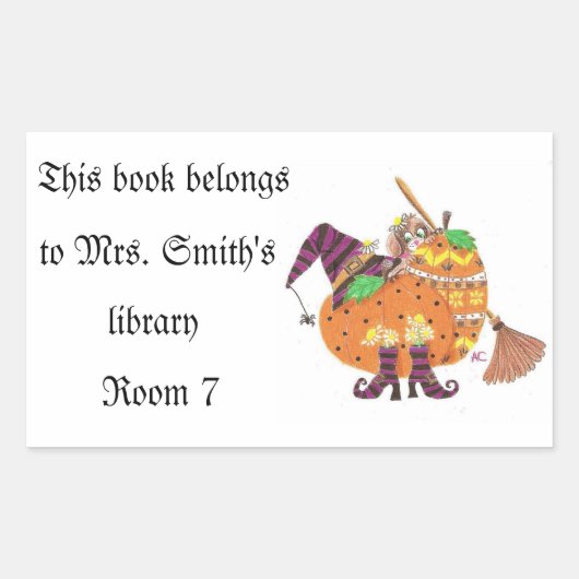 ハロウィーンデザイン2013ライブラリのシール。 長方形シール (正面)
