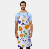 ハロウィーンデザイン エプロン (着用した状態)