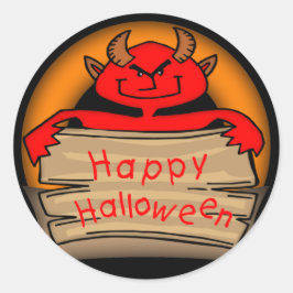 ハロウィーンデビルラウンドスティッカー ラウンドシール