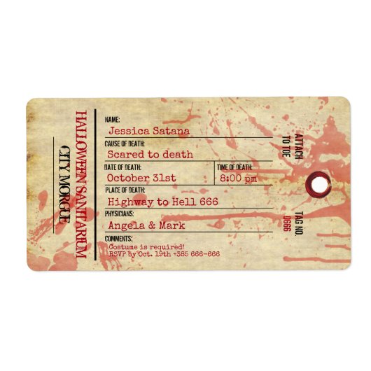 ハロウィーントウラベル幽霊のよく出るサニタリウムパーティー ラベル (正面)
