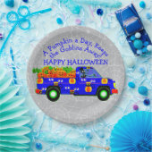 ハロウィーントラックカボチャ保ンデーゴブリン遠くに9" ペーパープレート (パーティー)