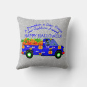 ハロウィーントラックカボチャ保ーデイ遠くにゴブリン クッション (裏面)