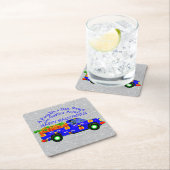 ハロウィーントラックカボチャ保ーデイ遠くにゴブリン スクエアペーパーコースター (インサイチュ)