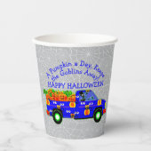 ハロウィーントラックカボチャ保ーデイ遠くにゴブリン 紙コップ (正面)