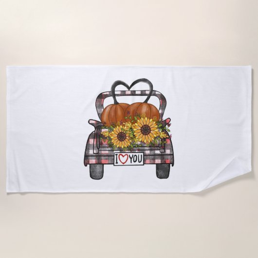 ハロウィーントラック ビーチタオル (正面)