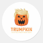 ハロウィーントランプキおもしろいン – パロ不気味ディスローガン ラウンドシール (正面)