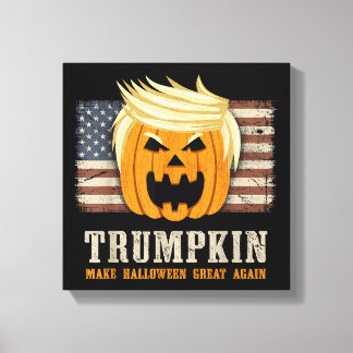 ハロウィーントランプキンヴィンテージ米国旗おもしろい キャンバスプリント