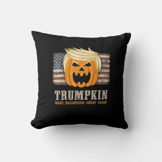 ハロウィーントランプキンヴィンテージ米国旗おもしろい クッション (正面)