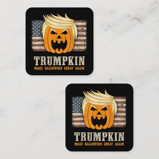 ハロウィーントランプキンヴィンテージ米国旗おもしろい スクエア名刺 (正面/裏面)