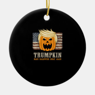 ハロウィーントランプキンヴィンテージ米国旗おもしろい セラミックオーナメント
