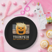 ハロウィーントランプキンヴィンテージ米国旗おもしろい ペーパープレート (パーティー)