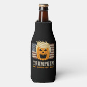 ハロウィーントランプキンヴィンテージ米国旗おもしろい ボトルクーラー (ボトル正面)