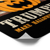 ハロウィーントランプキンヴィンテージ米国旗おもしろい ポスター (角)