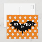 ハロウィーントリックまたはオレンジの水玉模様を扱う ポストカード (正面/裏面)