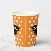 ハロウィーントリックまたはオレンジの水玉模様を扱う 紙コップ (右)