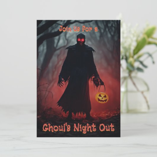 ハロウィーントリックまたはグール不気味パーティーの処理 招待状 (スタンド正面)