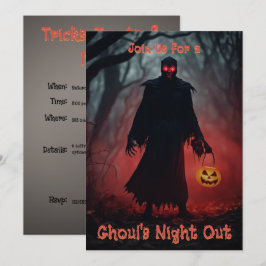 ハロウィーントリックまたはグール不気味パーティーの処理 招待状
