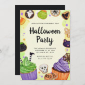 ハロウィーントリックまたはスイーツの扱い 招待状 (正面/裏面)