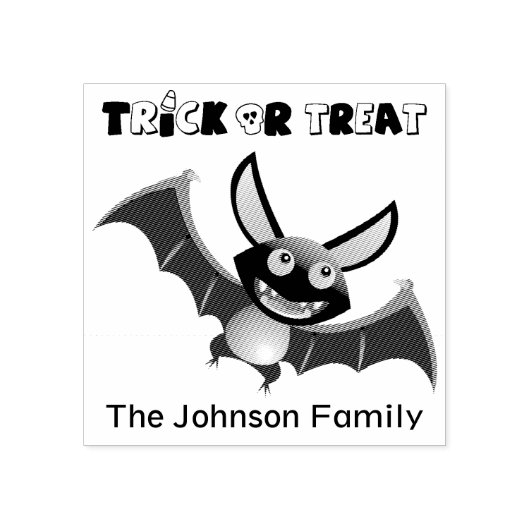 ハロウィーントリックまたはトリートこうもり ラバースタンプ (インプリント)