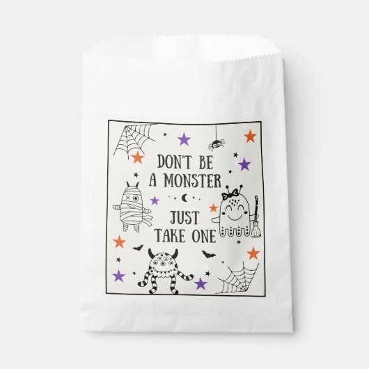 ハロウィーントリックまたはトリートはモンスターキャンディではない フェイバーバッグ (正面)