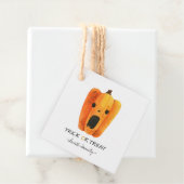 ハロウィーントリックまたはトリートウォーターカラーパンプキンキッズ フェイバータグ (インサイチュ)